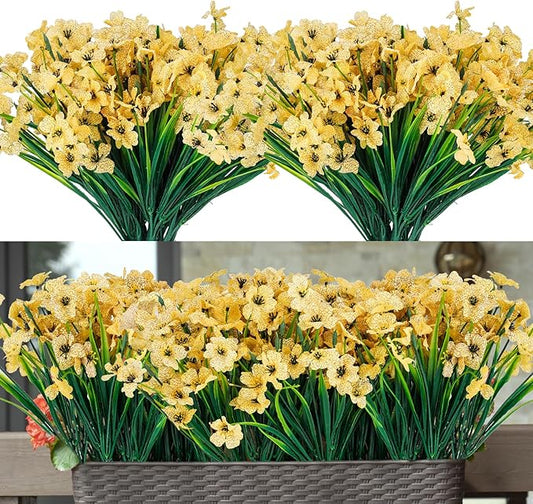 20 Bundles Artificial Flowers for Outdoors or Indoor Garden Home Decoration,No Fade Fake Flowers Faux Plants for Decoration Hanging Planters,Porch Window Box Garden Wedding Farmhouse Fake Plants