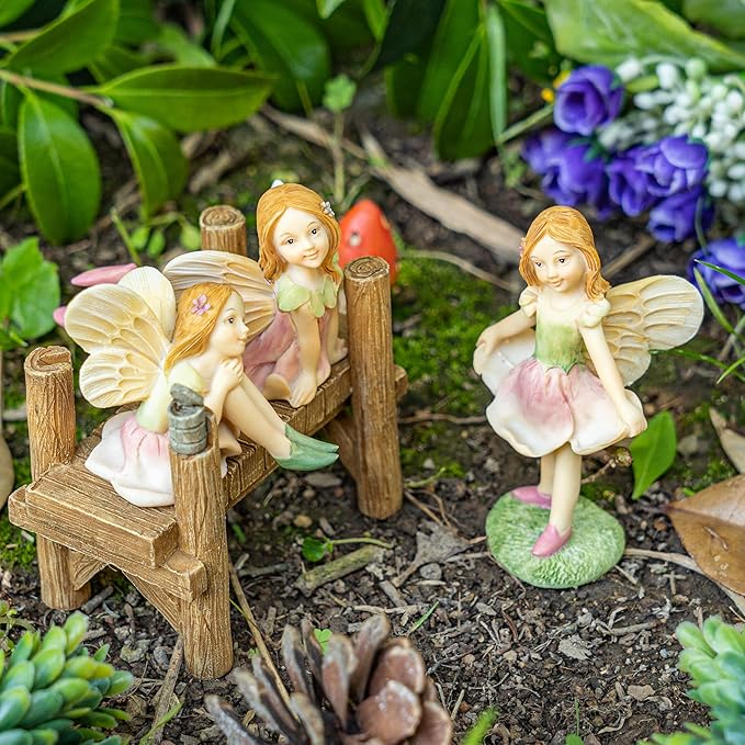 TZSSP 3 Pcs Garden Miniatures Fairies Mini Figurine Fairy Accessories Decor for DIY Kit Ornaments Micro Landscape Micro Landscape Terrarium Ornaments
