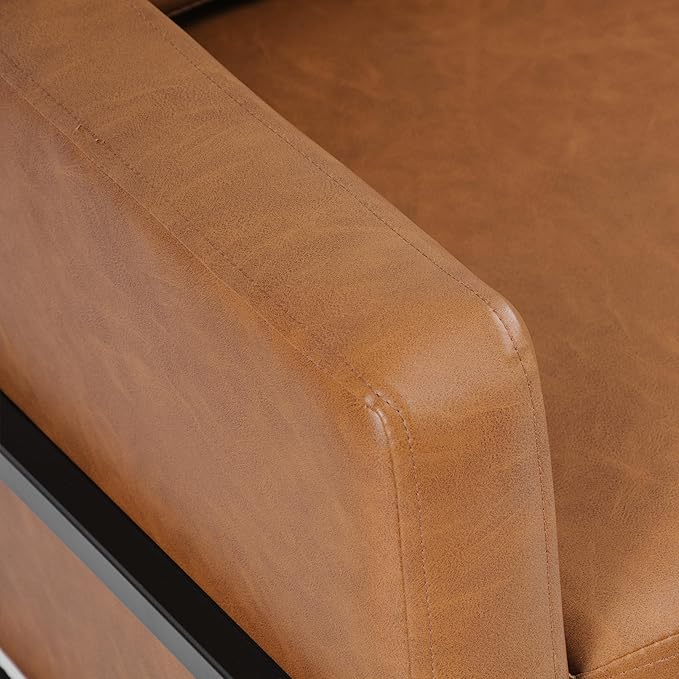 HomePop Modern Metal Frame Accent Chair Home Décor|Accent Chairs for Living Room & Bedroom - Carmel Faux Leather