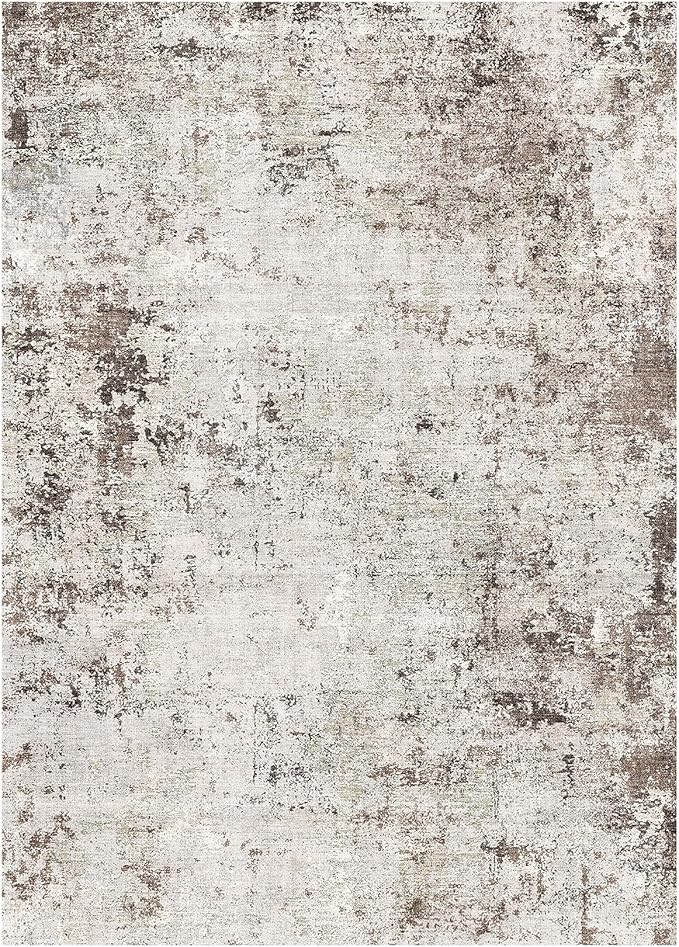 Area Rugs for Living Room: 6x9 Large Soft Washable Rug Modern Abstract Non-Slip Backing Stain Resistant Carpet for Bedroom Dining Room or Home Office Home Decor - Dark Brown