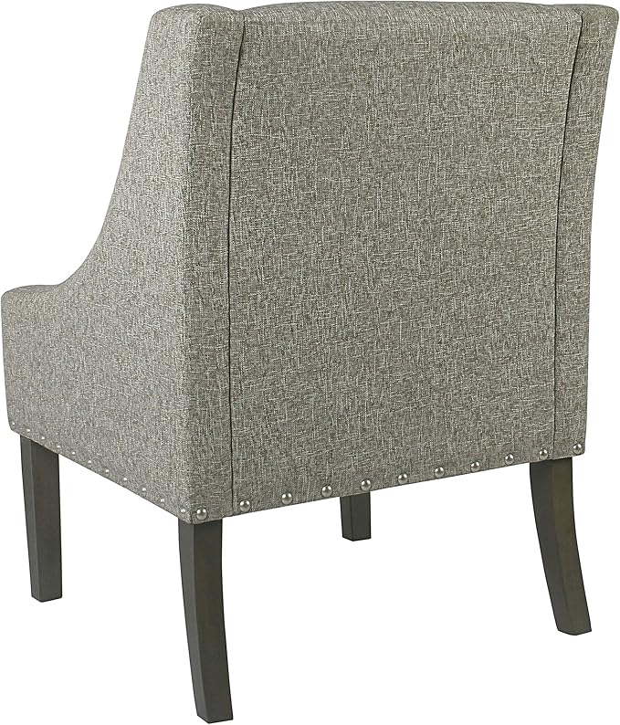 Homepop Home Decor | Upholstered Classic Swoop Arm Accent Chair | Accent Chairs for Living Room & Bedroom | Decorative Home Furniture, Sterling Grey