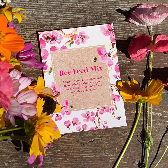 Bentley Seed Flower Mix - Pollinator Seed Mix with 5 Wildflower Seed Packets - Non-GMO Pollinator Seeds - Eco-Friendly Flower Seeds Packets for Party, Celebration, and Gifts - Pollinator Mix