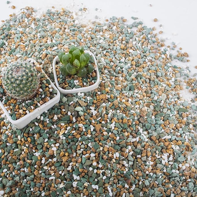 7lb Mix Rocks for Plants in Door -Mix Perlite,Maifanitum Stones,Zeolites Rocks for Bonsai Succulent Cactus Potting Soil and Vase Fillers, Fairy Gardening,Top Dressing