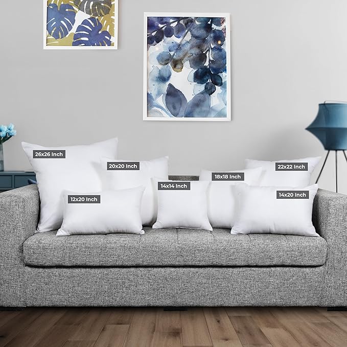 Utopia Bedding Throw Pillows Insert (Pack of 2, White) - 26 x 26 Inches Bed and Couch Pillows - Indoor Decorative Pillow