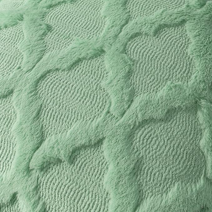 Set of 2 Soft Moroccan Throw Pillow Covers 12x20 Inch Plush Boho Decorative Pillow Cover Accent Cushion Case for Couch Sofa Bed, Sage Green