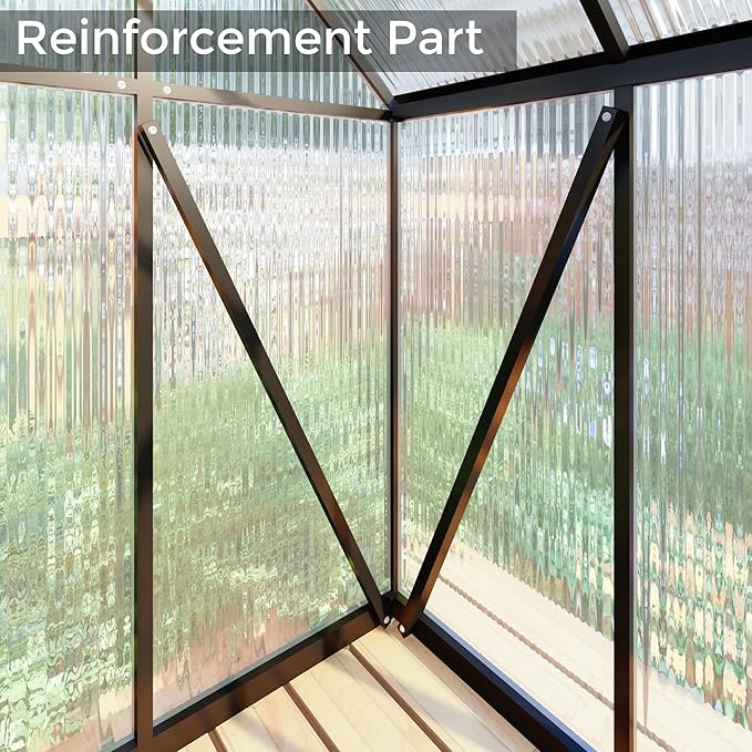 6 x 4 FT Greenhouse for Outdoors,Aluminum Large Walk-in Greenhouse,Dark Gray