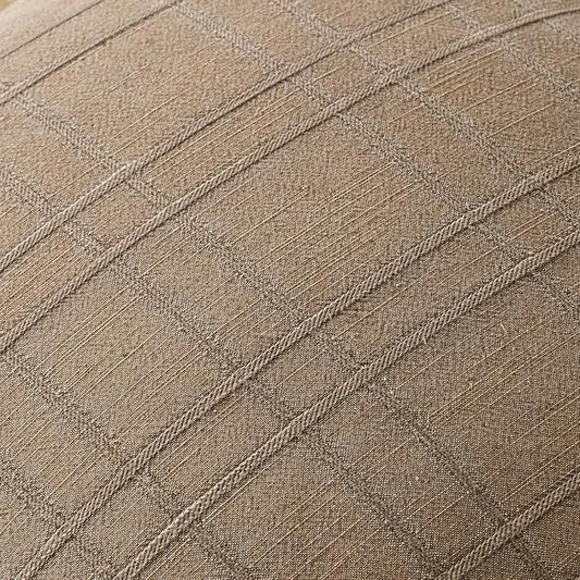 MIULEE Decorative Linen Check Euro Shams Throw Pillow Covers Neutral Farmhouse Vintage Pillow Covers 28x28 Set of 2 Boho Modern Winter Home Decor for Sofa Couch Bedroom Cushion Light Brown