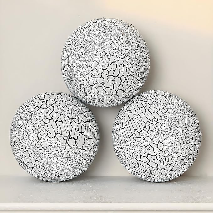 Decorative Orbs for Bowls and Vases, Set of 3, 4 inches, Coffee Table Decor Balls, Table Centerpiece Decorations