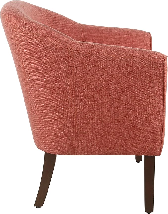 HomePop Barrel Shaped Accent Chair, polyester and wood, Orange