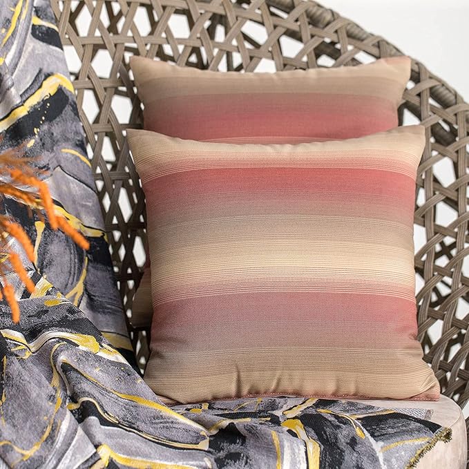 JMGBird 18''x18'' Patio Pillows Waterproof Set of 2, Outdoor Throw Pillow with Inserts, Outdoor Pillows for Patio Furniture