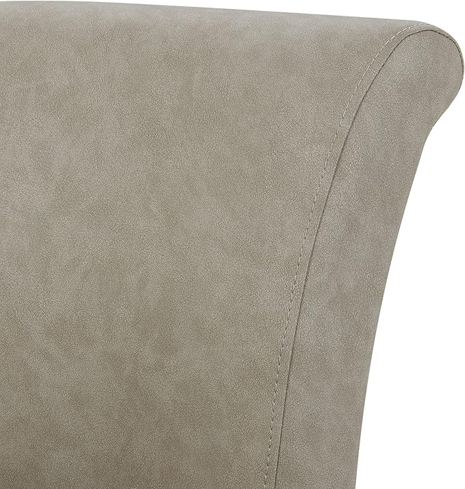 CHITA 26 Inch Counter Height Swivel Bar Stool, FSC Certified Modern Upholstered Faux Leather Swivel Barstool Chair with Back, Stone Gray