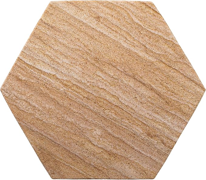 Sandstone Water Absorbent Hand Crafted Hexagon Coasters for Drinks - 4 Inches Wide Thirsty Stone Bar/Drink Coasters- Made from Rainbow Sandstone (Set of 4 Without Holder)