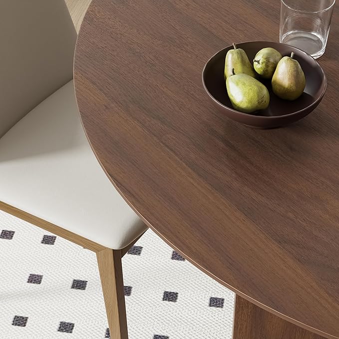 Casaphoria 67" Large Dining Table for 6, Wood Oval Living Room Table, Modern Farmhouse Kitchen Table with Scratch-Resistant Top & Wood Pedestal, Easy Assembly and Clean, Walnut