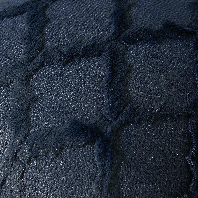 Set of 2 Soft Moroccan Throw Pillow Covers 20x20 Inch Plush Boho Decorative Pillow Cover Accent Cushion Case for Couch Sofa Bed, Navy Blue