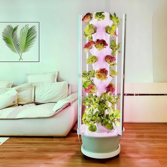 Hydroponic Growing System Kit with LED Grow Lights, Vertical Hydroponic Tower, Indoor Herb Garden, 32 Planting Pods,Lettuce Growing Garden