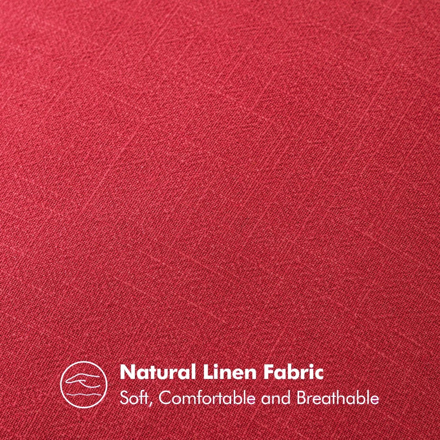 MIULEE Decorative Linen Euro Sham Pillow Covers 26x26 Red Boho Farmhouse Neutral Couch Throw Pillows for Bed Pack of 2 Accent Modern Pillowcase Sofa Livingroom Home Decor