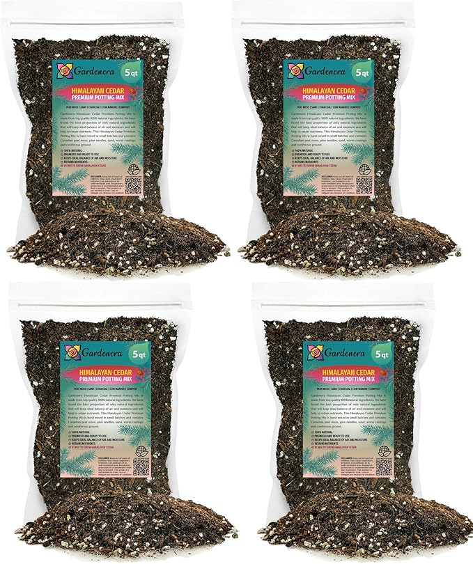 Premium Himalayan Cedar Potting Soil Mix - Perfect Balance of Nutrients, Drainage, and Aeration for Healthy Cedar Trees - 20 Quart