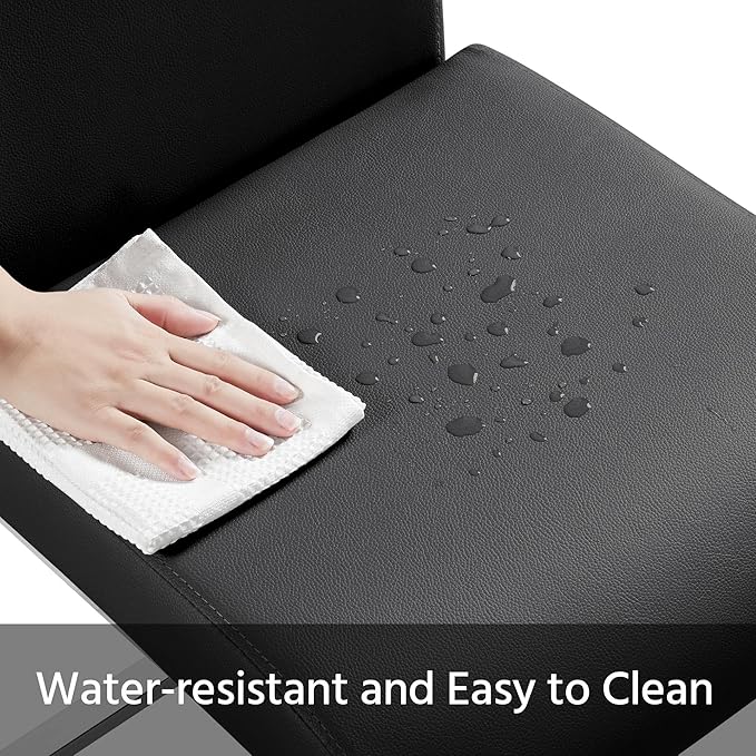 Yaheetech Dining Chairs Set of 6 Modern Faux Leather Upholstered Dining Room Chairs with High Back and Metal Chrome Legs for Kitchen/Living Room/Restaurant, Black