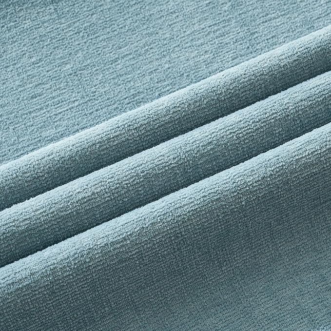 MIULEE Smoke Blue Couch Pillow Covers 20x20 Inch, Set of 2 Soft Chenille Decorative Square Throw Pillow Covers Summer Farmhouse for Sofa Living Room Bed