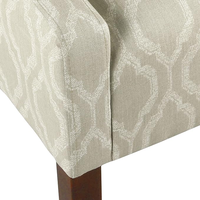 Homepop Home Decor | Upholstered Classic Swoop Arm Accent Chair | Accent Chairs for Living Room & Bedroom | Decorative Home Furniture,Tan Geometric