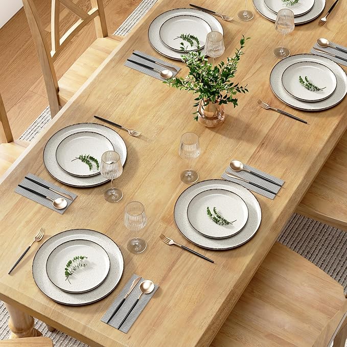 Bush Furniture Rectangular Dining Table, 67 inch Squire Trestle, Farmhouse Decor, Sterling Collection, Light Brown