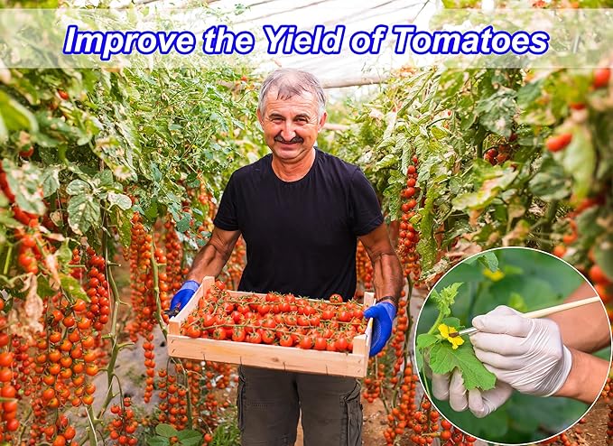 Pollinating Brush for Indoor Hydroponic Garden, Pollination Brushes for Flowering Plants in Greenhouse, Pollinator Brush with Soft Wool for Tomatoes, Peppers, Strawberries, Cucumbers (10 Pack)