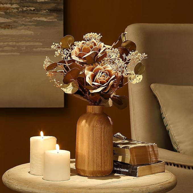 Timeless Luxe Bloom - Premium Artificial Fake Flower for Outdoor, Indoor, Garden, Home, Office, Bouquet Centerpiece Wedding, Event, Party Decoration (Majestic Midnight Roses)