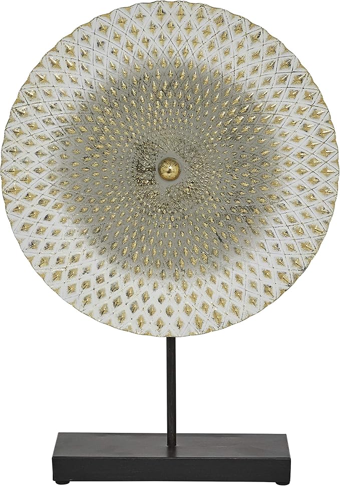 Deco 79 Metal Geometric Decorative Sculpture Home Decor Statue with Black Base, Accent Figurine 14" x 3" x 20", Gray