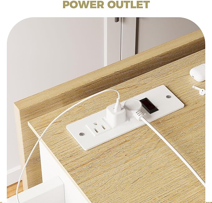 IRONCK Kitchen Island Table with Storage, Rolling Kitchen Cart with Power Outlet, Storage Cabinets on Wheels with Drop Leaf, Portable for Dining Room, White