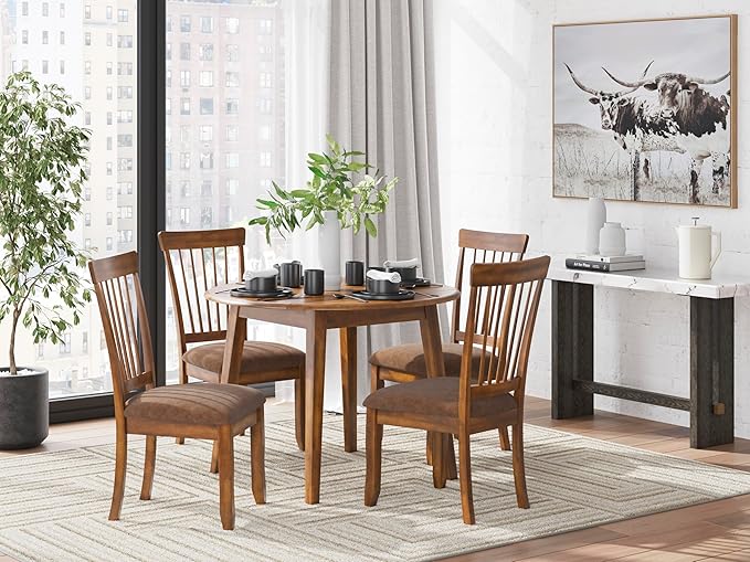 Signature Design by Ashley D199-01 Berringer 18" Rustic Dining Chair with Cushions, 2 Count, Light Brown
