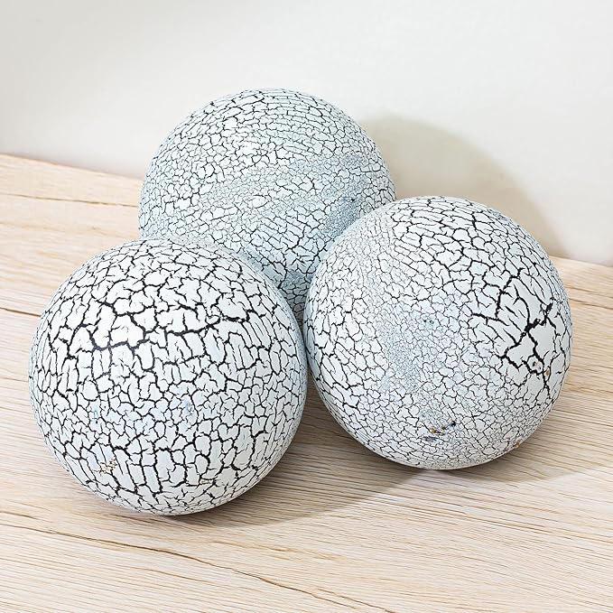 Decorative Orbs for Bowls and Vases, Set of 3, 4 inches, Coffee Table Decor Balls, Table Centerpiece Decorations