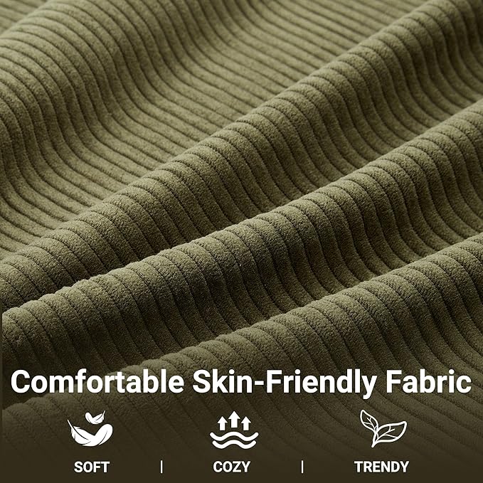 Recliner Chairs, Swivel Rocker Recline, Glider Recliner Nursery Chair for Adults, 360° Swivel Glider Rocking Chair for Living Room, Bedroom, Office, RV, Small Spaces, Corduroy, Green