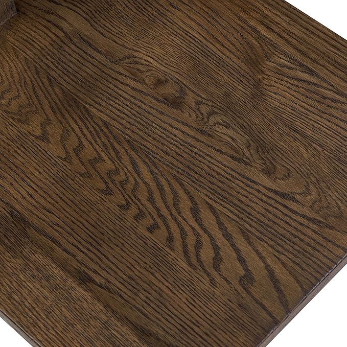 Poly & BARK Mid Century Modern Enzo Tundra Brown Dining Chair 2.0 – Solid Oak Wood Splat Back Chair, 18" Seat Height, 32" Tall – Stylish MCM Kitchen & Dining Room Chair