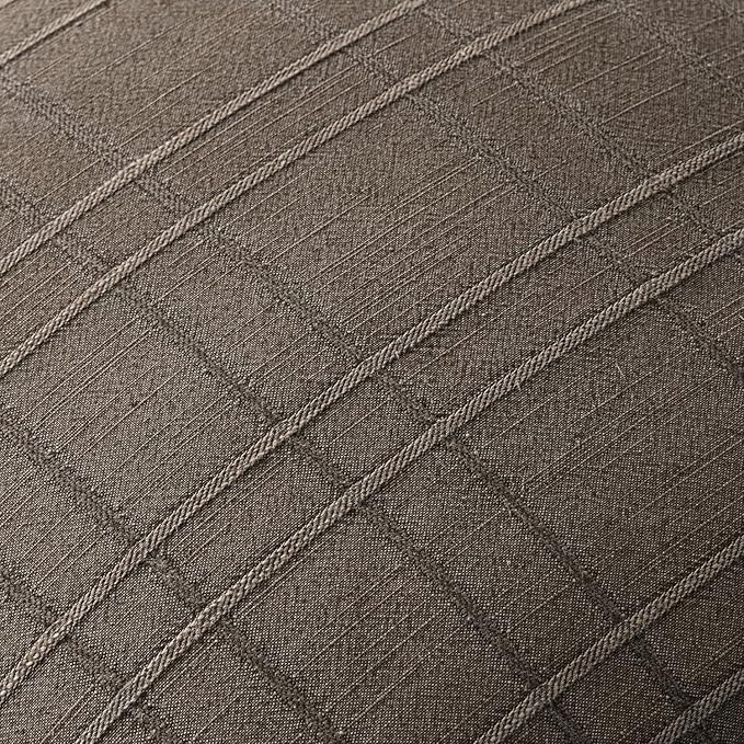 MIULEE Decorative Linen Check Euro Shams Throw Pillow Covers Neutral Farmhouse Vintage Pillow Covers 22x22 Set of 2 Boho Modern Winter Home Decor for Sofa Couch Bedroom Cushion Brown