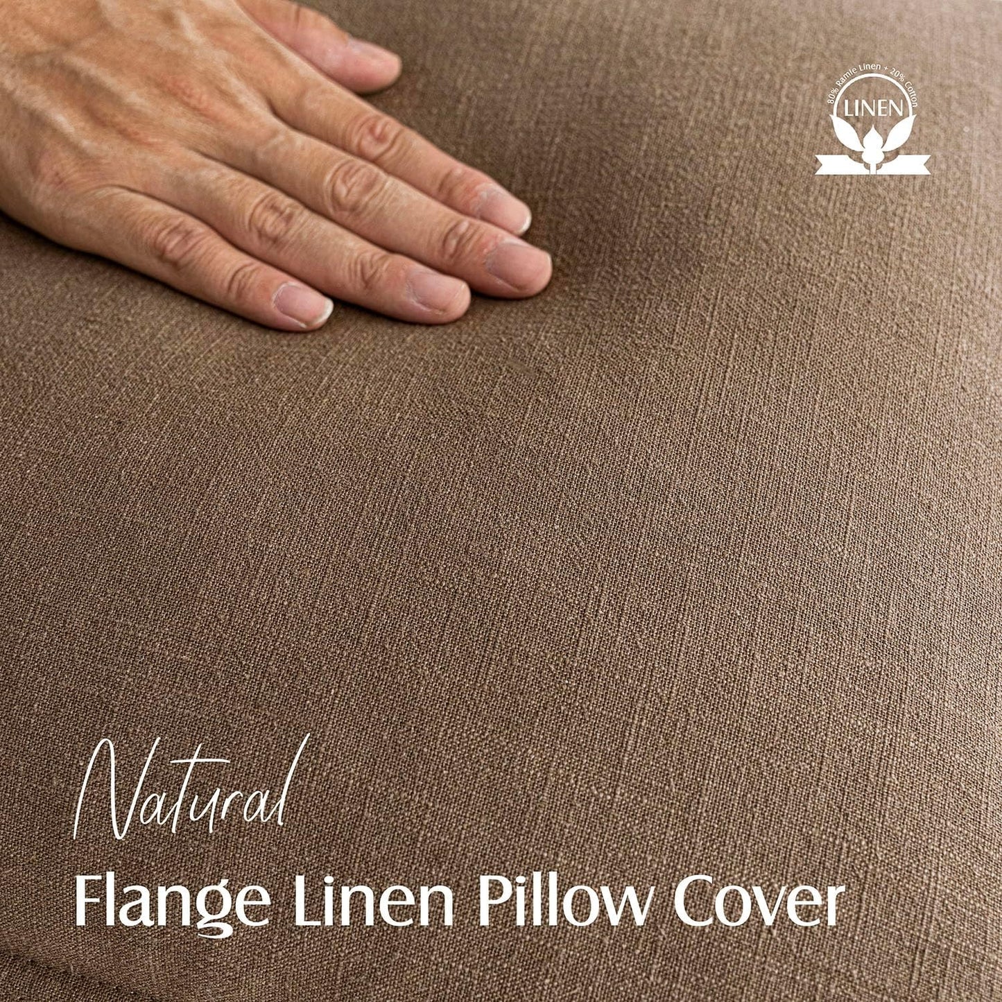 Foindtower Pack of 2, Decorative Linen Soild Throw Pillow Covers Soft Accent Cushion Case Boho Farmhouse Neutral Pillowcase for Chair Couch Sofa Bedroom Living Room Home Decor 18 x 18 Inch Light Brown