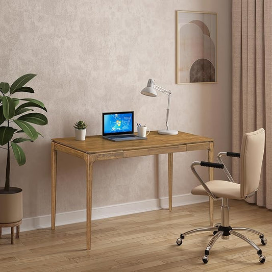 NTC Mingle Desk 47 Inch Modern Design, Rectangular Dinner Table for Dining Room, Living Room Furniture, Effortless Assembly - Teak Look