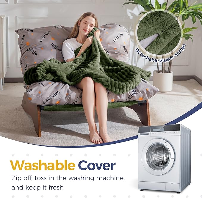 MAXYOYO Adjustable Living Room Chair, 3-Position Bean Bag Chair with Removable Cover, Upholstered Accent Chair with Frame, Soft Reclining Lounge for Bedroom, Apartment, Office, Green