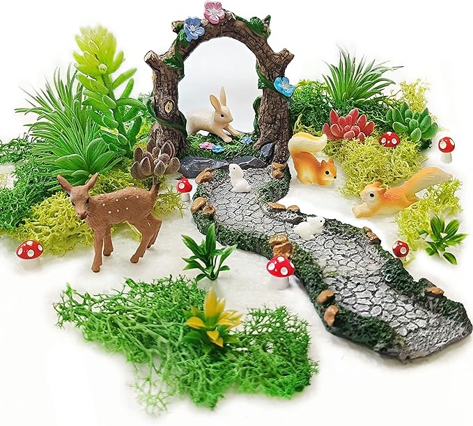 Fairy Garden Accessories, 27 Pcs, Fairy Garden Kit, Fairy Garden Walkway Path, Miniature Garden Figurines, Micro Landscape Ornaments for DIY Craft