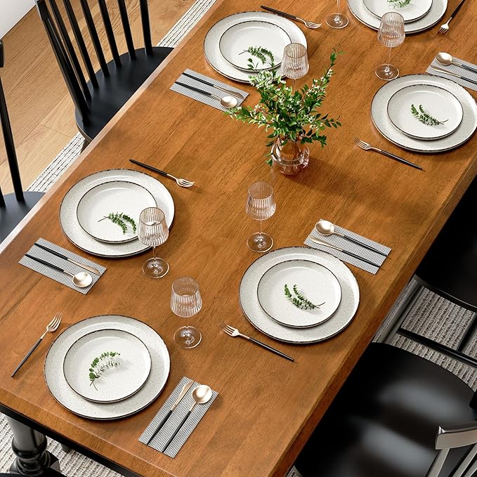 Bush Furniture Rectangular Dining Table, 67 inch Squire Trestle, Farmhouse Decor, Sterling Collection, Dark Brown