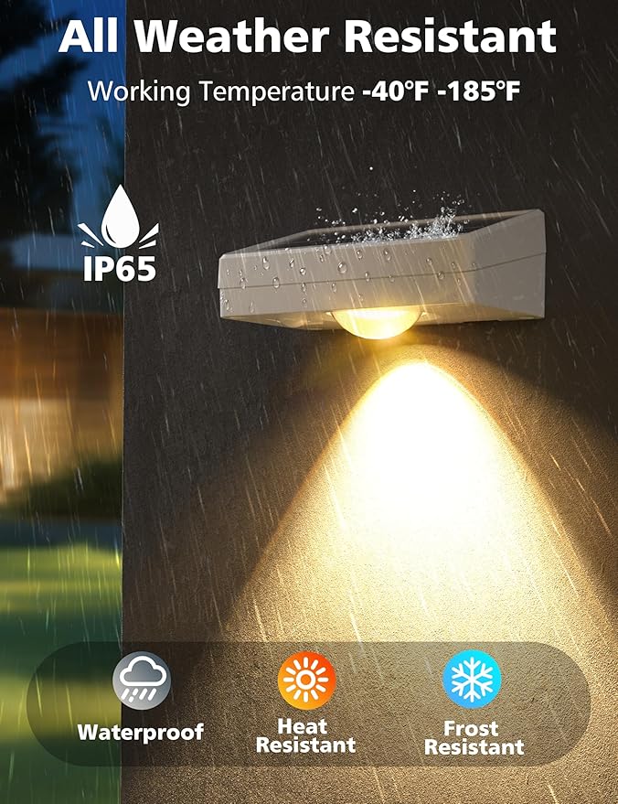 VOLISUN Solar Fence Lights, Fence Lights Solar Powered, IP65 Waterproof LED, 3 Color Temperatures Solar Light for Fence, Yard, Wall, Backyard (12 Pack, White)