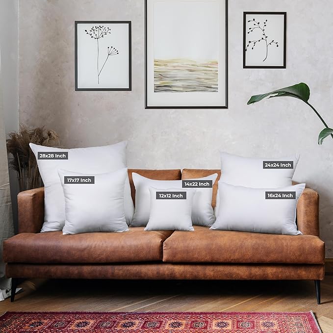 Utopia Bedding Throw Pillows (Set of 4, White), 17 x 17 Inches Pillows for Sofa, Bed and Couch Decorative Stuffer Pillow