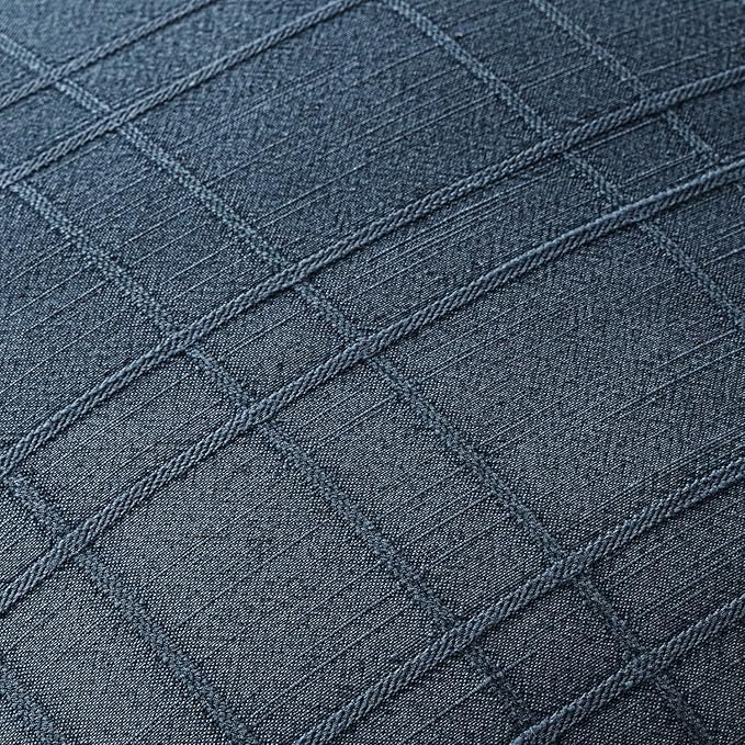 MIULEE Decorative Linen Check Throw Pillow Covers Neutral Farmhouse Vintage Pillow Covers 18x18 Set of 2 Boho Modern Home Decor for Sofa Couch Bedroom Cushion Deep Blue