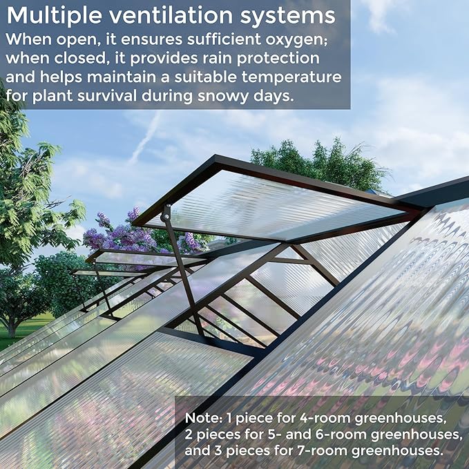 8x10 FT Greenhouses for Outdoors, Polycarbonate Greenhouse with PC Panels, Greenhouses for Outdoors for Yard, Garden, Hobby, Dark Grey