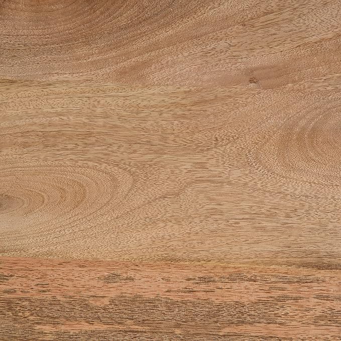 SIMPLIHOME Demy 18-inch Wide Metal and Solid Mango Accent Table in Natural/Black, Round Side Table with Mango Wood Top for Living Room or Bedroom, Industrial Style, Assembled