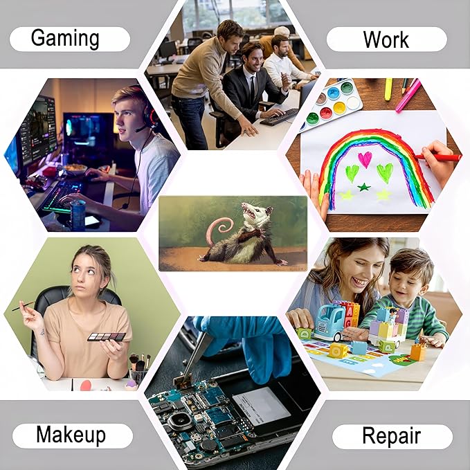 Cute Kawaii Anime Mouse Desk Mat Cartoon XXL Large Gaming Mouse Pad with Stitched Edges, Cool Computer Laptop Keyboard Mouse Mat 31.5x15.75 in, Non-Slip Rubber Base Mousepad for Gamer Lover