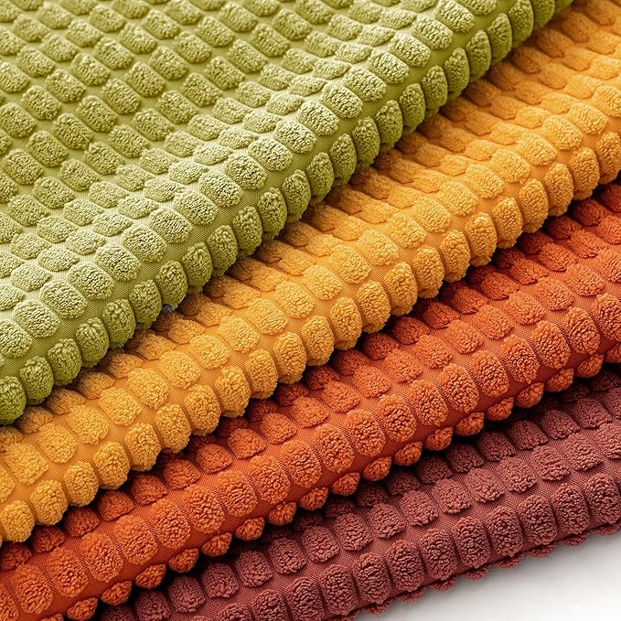 MIULEE Fall Decorative Pillow Covers 18x18 Inch Set of 4 Burnt Orange Green Gradient Series Boho Farmhouse Home Decor Couch Throw Pillows Summer Modern Corduroy Pillowcases for Sofa Living Room Bed