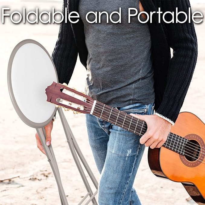 Lavish Home Folding Bar Stools – Set of 2 Heavy-Duty 18-Inch Stool - 225lbs Capacity and Padded Seats for Dorm, Recreation or Game Room (White)