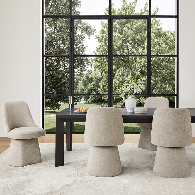 Swivel Dining Chair Mid Century Modern DeskChair High Back Upholstered Linen Fabric SideChair for Kitchen Diningroom Bedroom,Khaki,1 Box