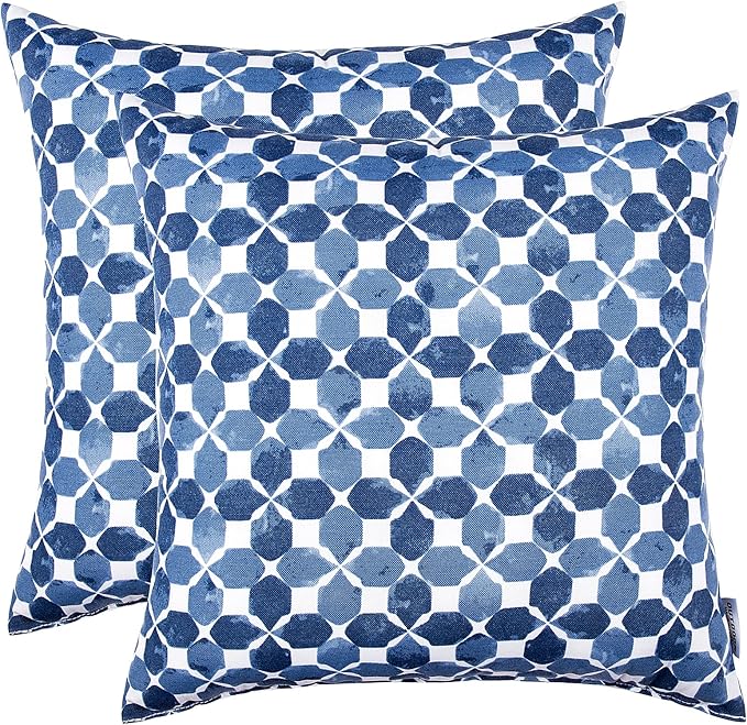 JMGBird Outdoor Pillows Waterproof Set of 2 Outdoor Throw Pillows with Insert Included Pillow 18×18 Inch Patio Pillow for Furniture