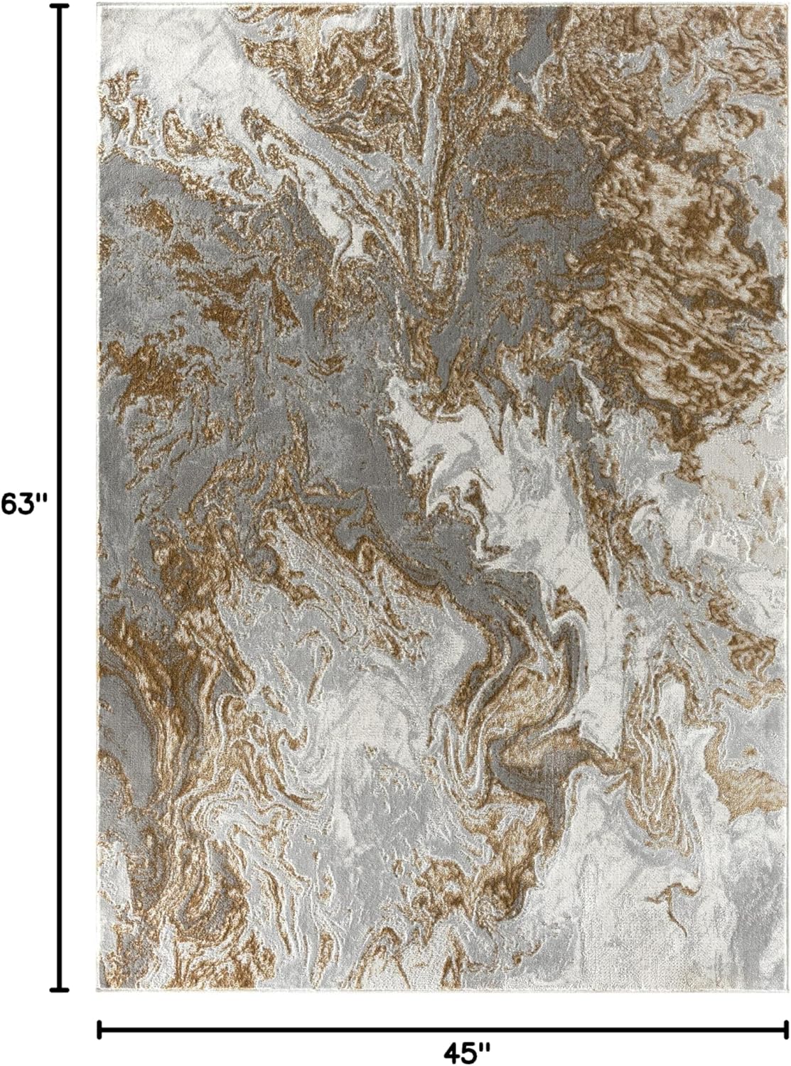 LUXE WEAVERS Marble Swirl Abstract Area Rug, Gray 4x5